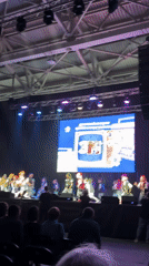 Children's dance troupe performs synchronized routine in Petropavlovsk-Kamchatsky auditorium