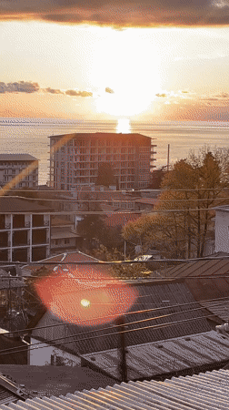Sunset over Black Sea captured from Gagra, Abkhazia coastline