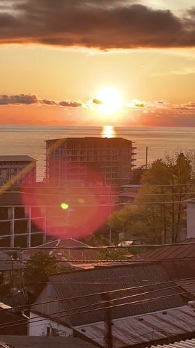 Sunset over Black Sea captured from Gagra, Abkhazia coastline