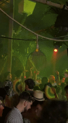 Dance party at thatched roof nightclub in North Kuta