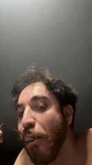Man eats baked beans in Santa Clara Ocoyucan