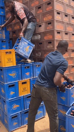 Beverage delivery operations underway in Bukuru distribution yard