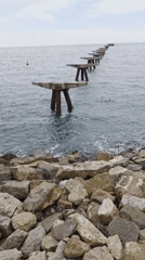 Coastal activity documented near Sagunto pier and cliffs