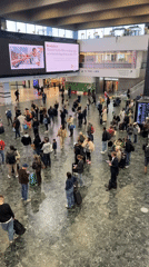 Morning rush hour crowds gather at London Euston station