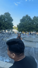 Chicago residents enjoy evening at Crown Fountain and Navy Pier