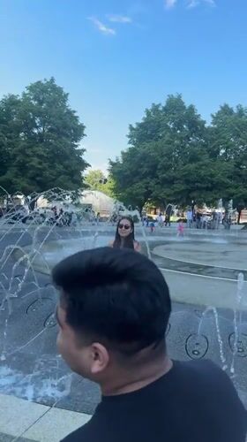 Chicago residents enjoy evening at Crown Fountain and Navy Pier