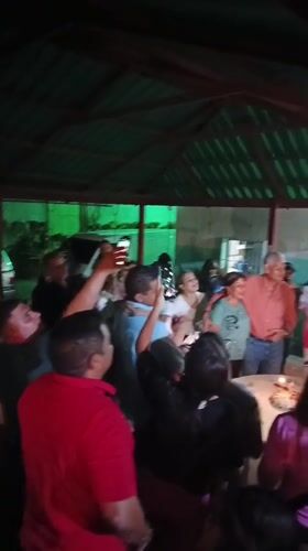 Birthday celebration held in Tinaquillo, Venezuela under covered outdoor area