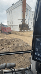 Heavy construction underway at a Pushkin, Russia building site