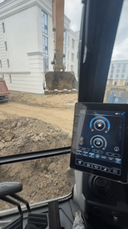 Heavy construction underway at a Pushkin, Russia building site