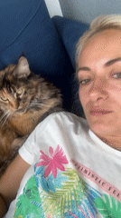 Couch moment with a fluffy cat in Moscow