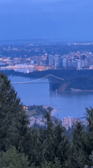 Early morning Vancouver skyline views captured from West Vancouver overlook
