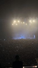 Dense crowd records concert performance in Moscow venue