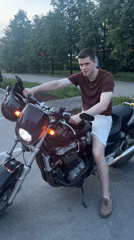 Motorcycle rider, boxing practice observed in Perm, Russia