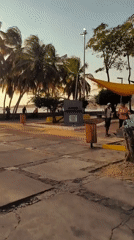Evening sunset gathering at Juan Griego waterfront plaza