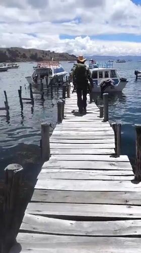 Routine boat activity recorded at Lake Titicaca, Copacabana