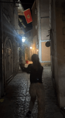 Evening scenes captured in Budva's old town district
