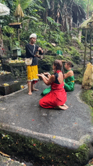 Traditional ceremony observed at Tegallalang water temple site