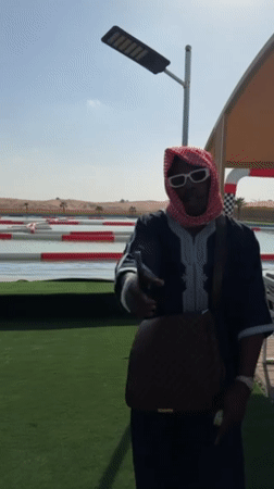 Desert water obstacle course activity held in Al Madam