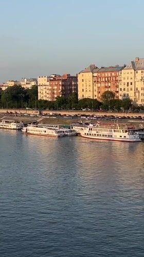 Evening scenes captured along Budapest's Danube River waterfront