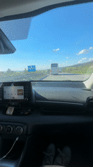Highway drive recorded from passenger seat in Mirovo, Bulgaria