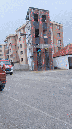 Training exercise conducted at tower structure in Kazanlak