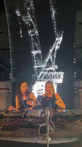 Female DJ duo performs at Krasnoyarsk cultural event