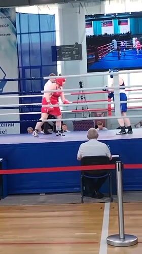 Women's boxing match held in Kopeysk, Russia