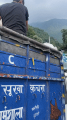 Pickup truck spotted on mountain road in Haini, India