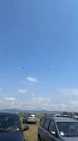 Agricultural exhibition with luxury cars, mascot in Bulgaria draws aerial activity