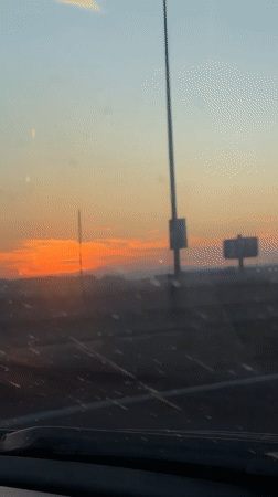 Evening highway travel documented near Sofia, Bulgaria