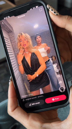 Person views TikTok dance video on smartphone in La Quinta