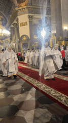 Religious service held at Saint Isaac's Cathedral, Saint Petersburg