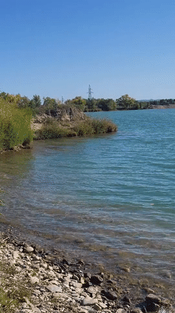 Jet skiing and lakeside hang on a clear day near Oskemen
