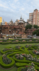 European-style building with ornate gardens documented in Shanghai