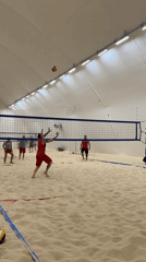 Indoor beach volleyball game underway in Saint Petersburg