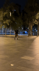 Skateboarder's evening journey through Barcelona parks restaurants and transit
