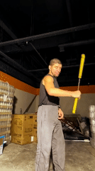 Nunchaku practice in a Karaganda warehouse, August 2026