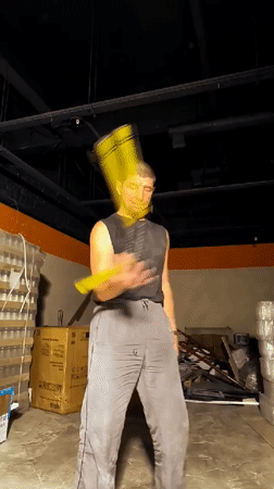 Nunchaku practice in a Karaganda warehouse, August 2026