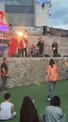 Live band performs outdoor concert in Astrakhan, Russia