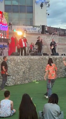 Live band performs outdoor concert in Astrakhan, Russia