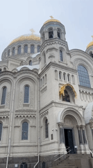 Inside and outside St. Nicholas Naval Cathedral, Kronstadt