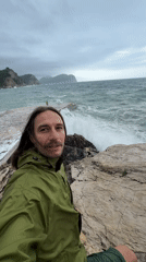 Man documents stormy waves in Petrovac, Montenegro coastline