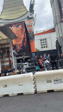 Traffic barriers installed outside TCL Chinese Theatre Hollywood