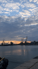 Sunset evening scenes captured around Burgas, Bulgaria port district