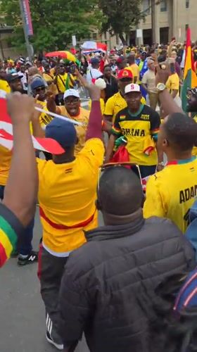 Ghana fans celebrate at Toronto's FIFA World Cup 2026 fan zone