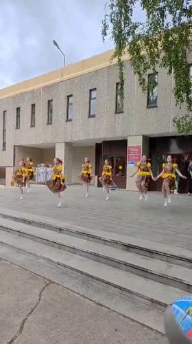Traditional dance performance by children in Markovskii, Russia