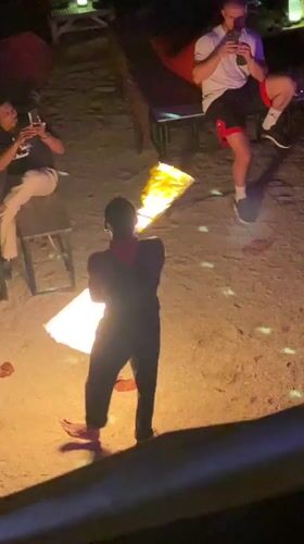 Fire performers, DJs entertain crowds in Ban Haad Rin