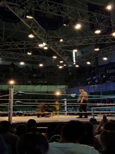 Lucha libre night at Gimnasio Miguel Hidalgo, Puebla