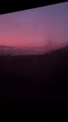 Sunset drive captured on rural Russian road