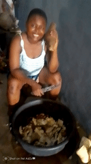 Woman prepares yams in Ikeja home kitchen